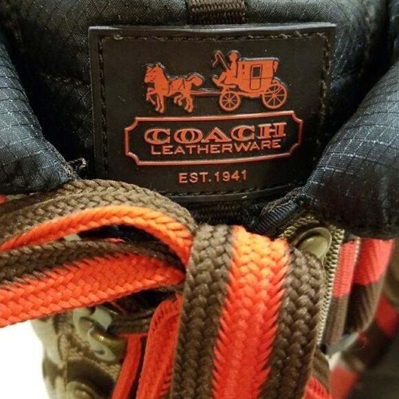 COACH Marian Classic Lace Up Sporty Print Chic Water Resistant Snow Boots 7 - Picture 8 of 15